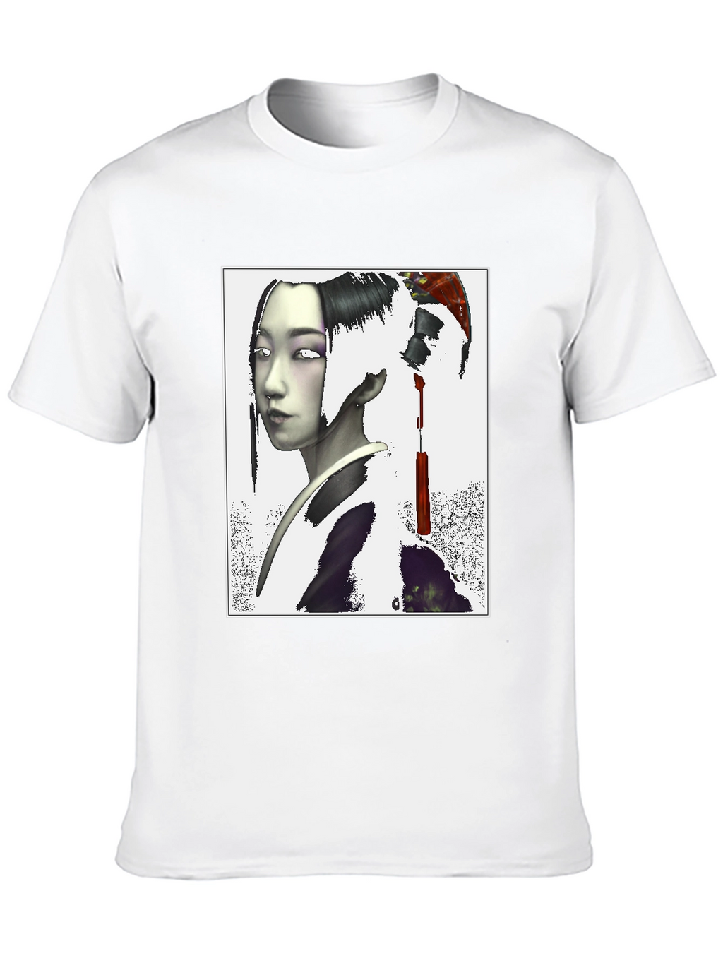 Geisha Graphic Print Black T-Shirt