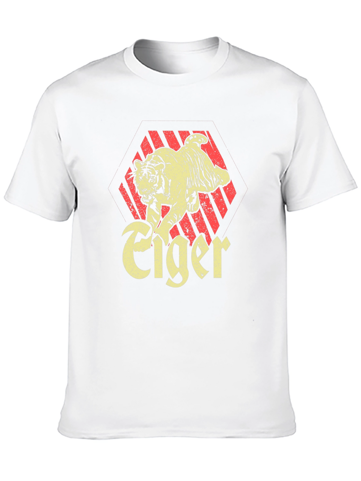 Retro Tiger Graphic Tee - Vintage Style Mens T-Shirt