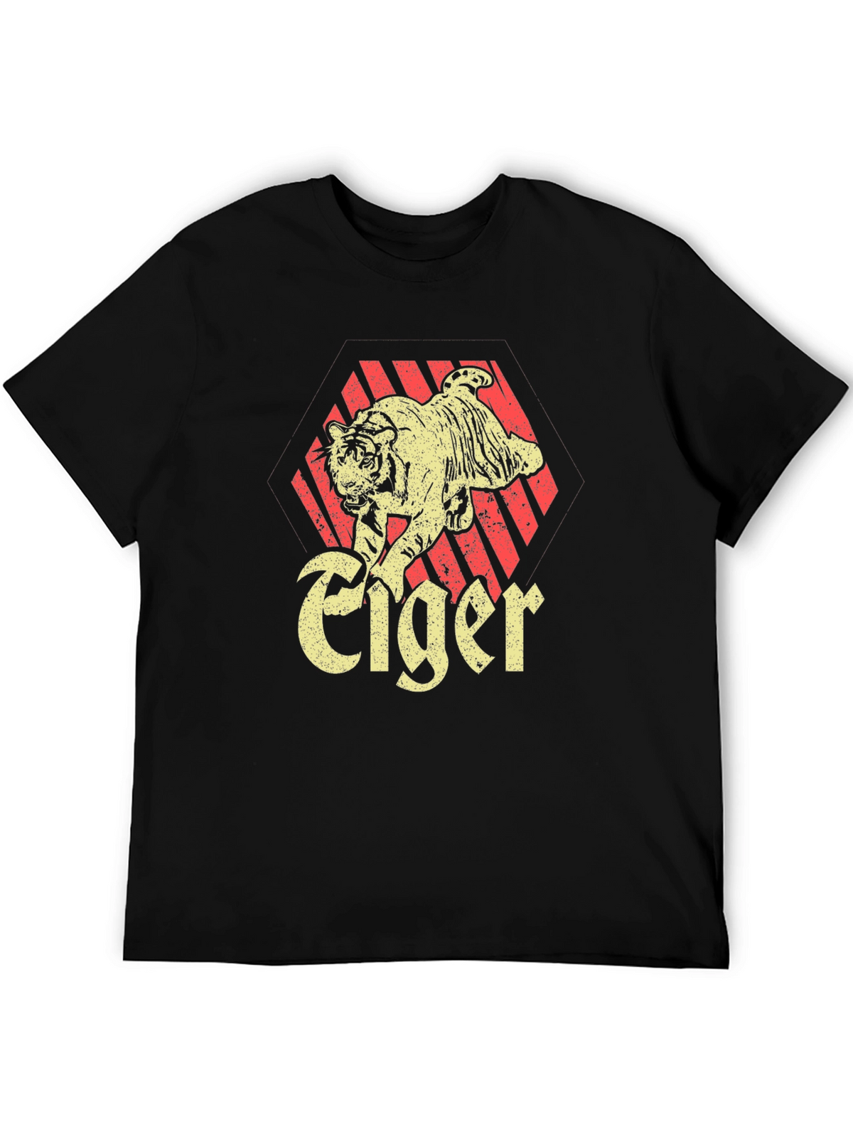 Retro Tiger Graphic Tee - Vintage Style Mens T-Shirt