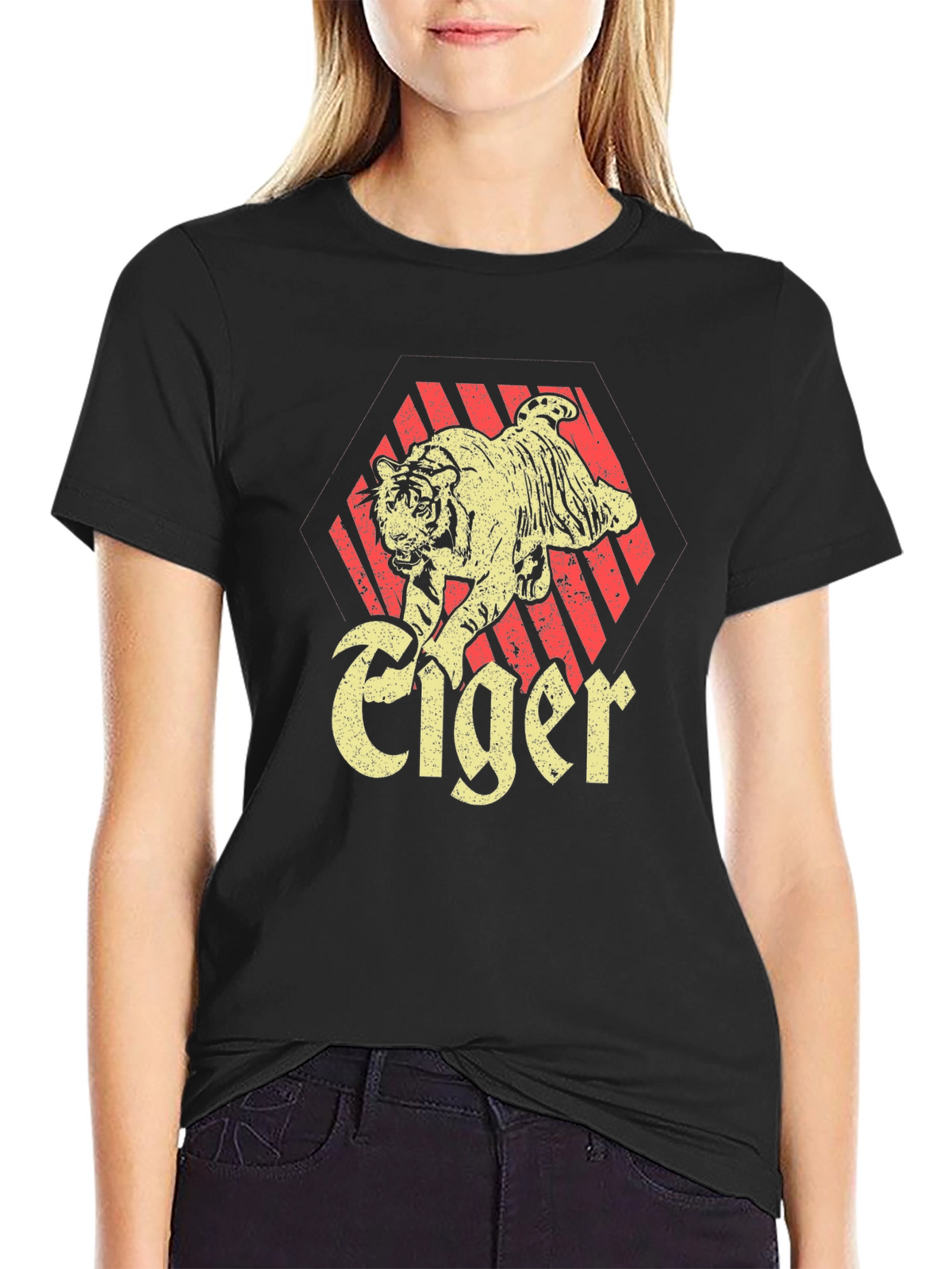 Retro Tiger Graphic Tee - Vintage Style Mens T-Shirt