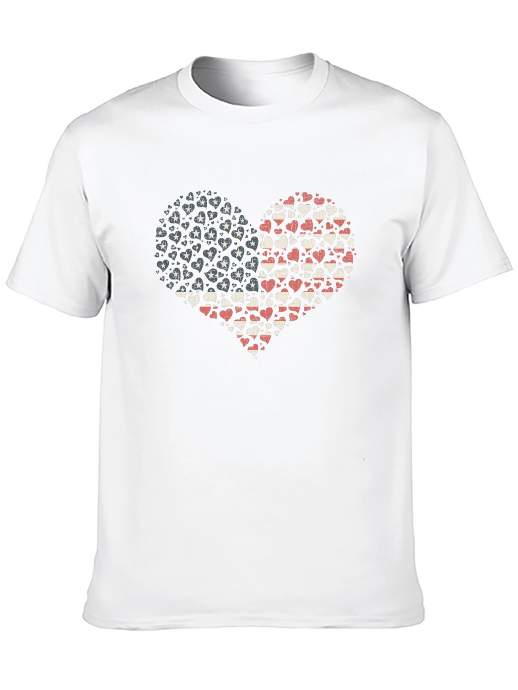 Patriotic Heart T-Shirt - Stars & Stripes Graphic Tee