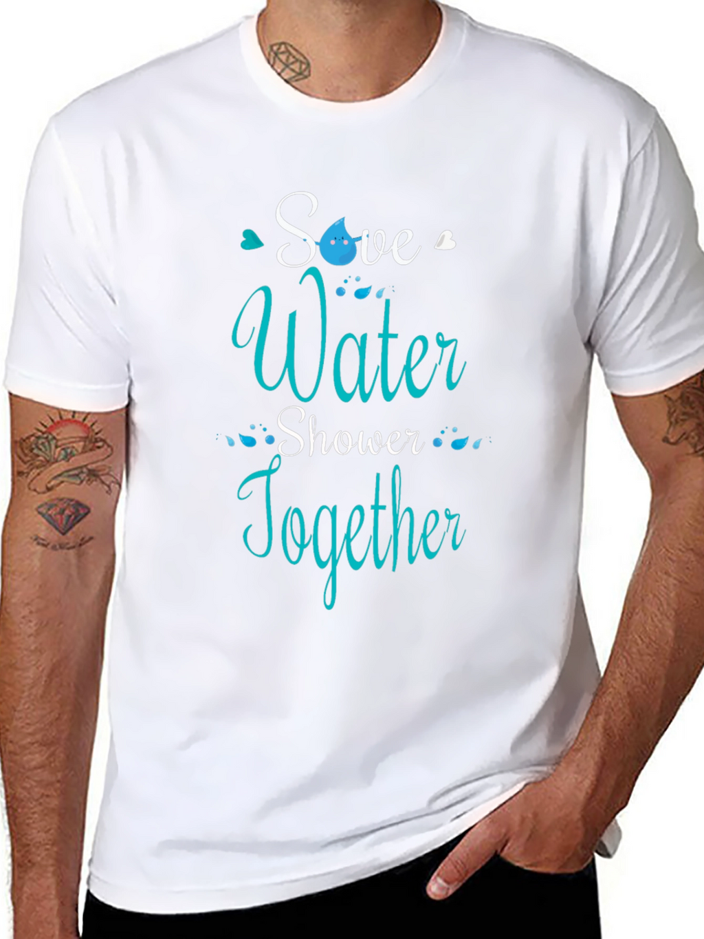 Save Water Shower Together Graphic Tee - Black