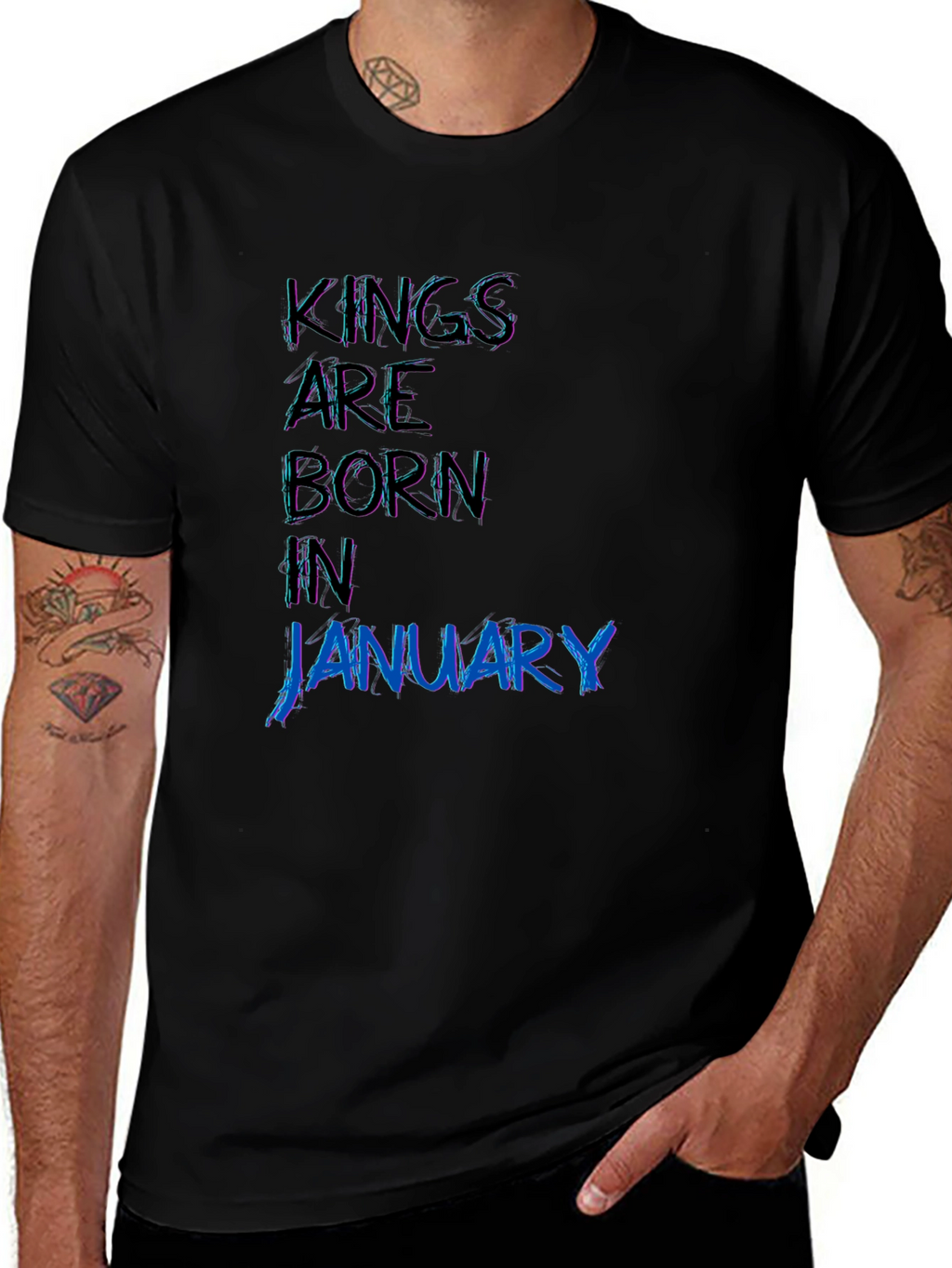 Kings Born in January - Black T-Shirt