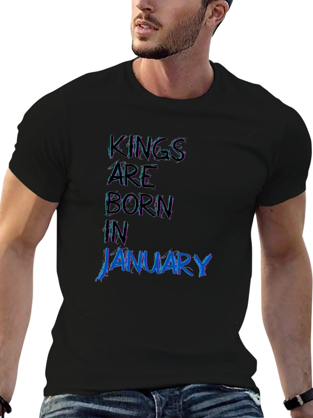 Kings Born in January - Black T-Shirt