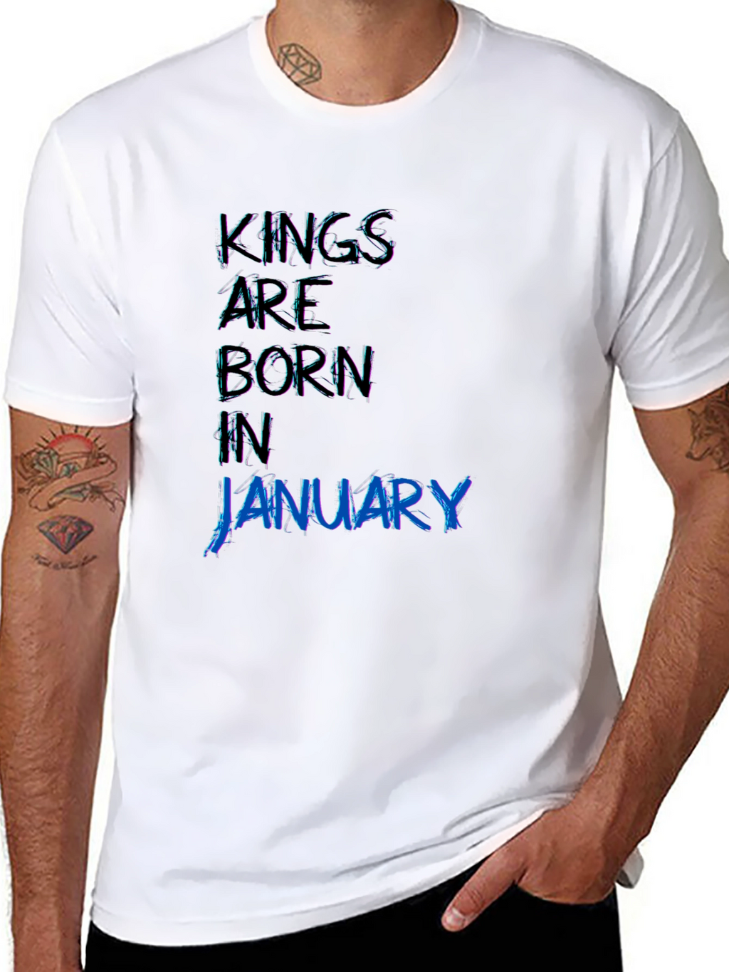 Kings Born in January - Black T-Shirt