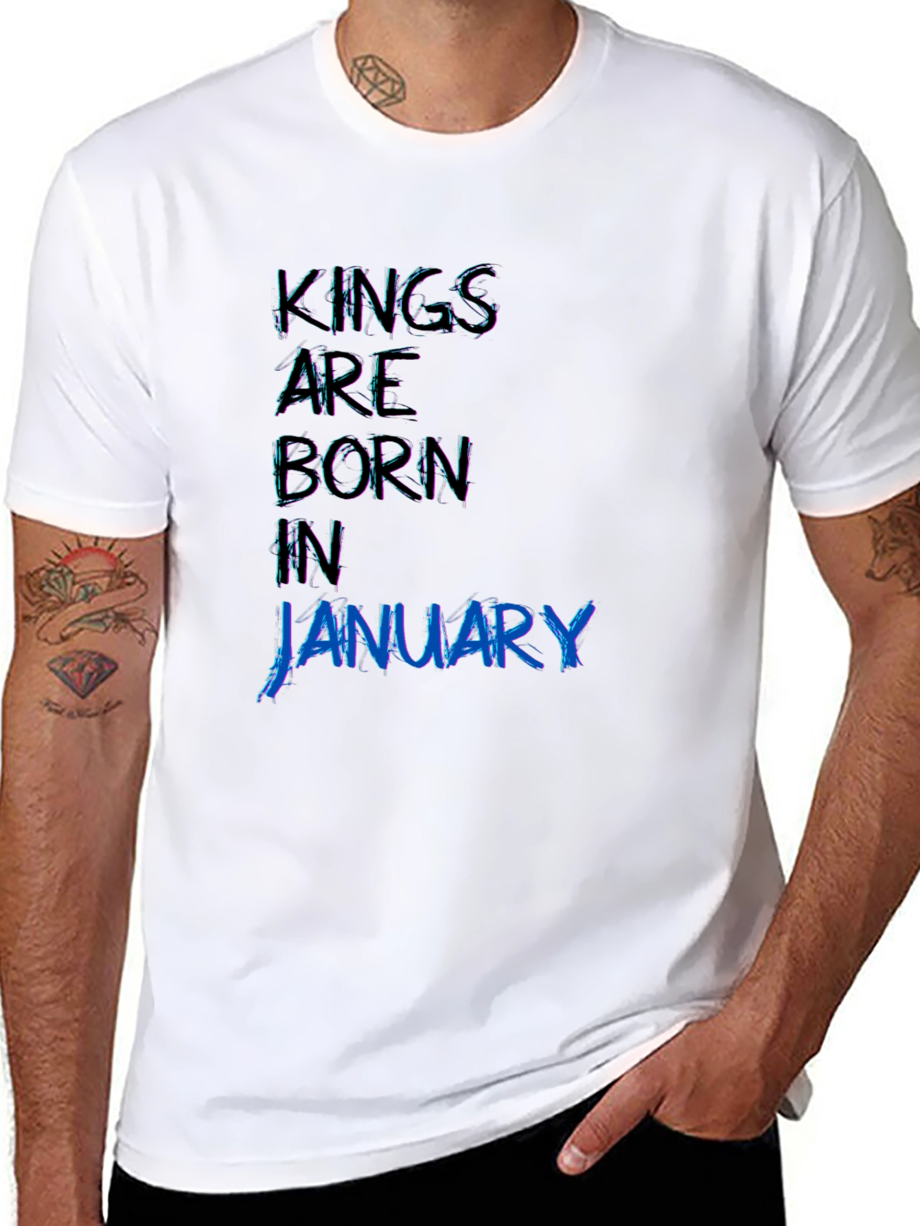 Kings Born in January - Black T-Shirt