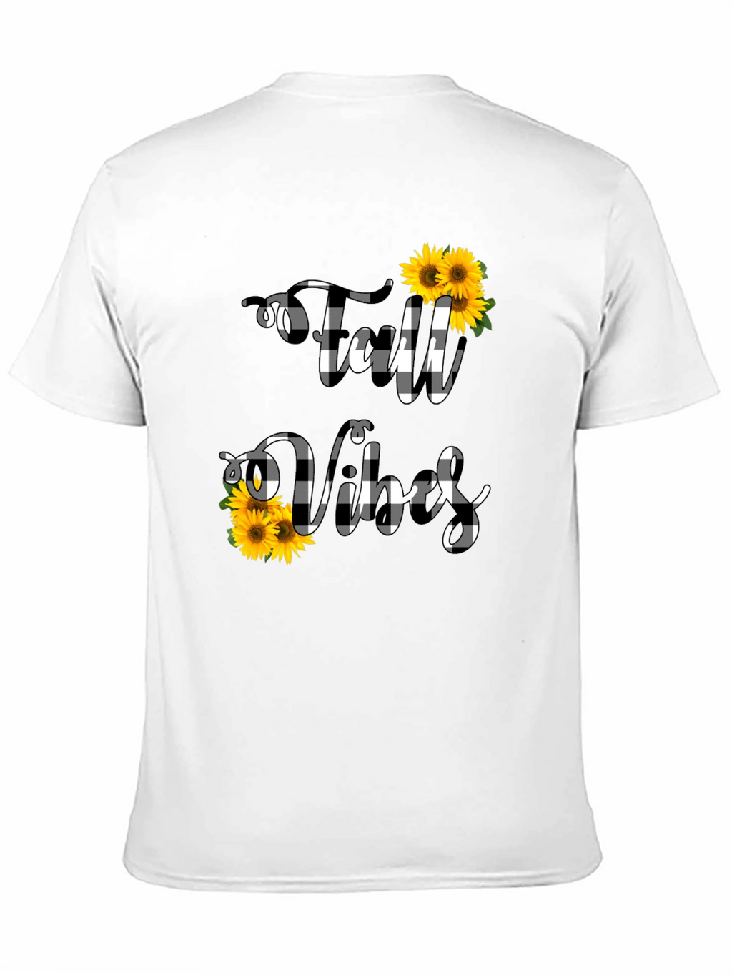Fall Vibes Buffalo Plaid Sunflower Graphic Tee