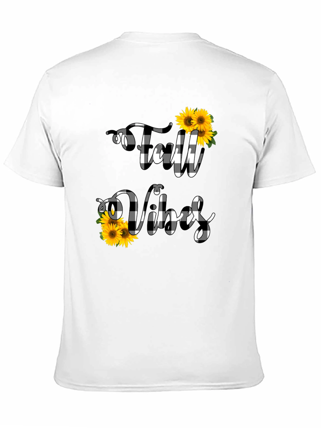 Fall Vibes Buffalo Plaid Sunflower Graphic Tee