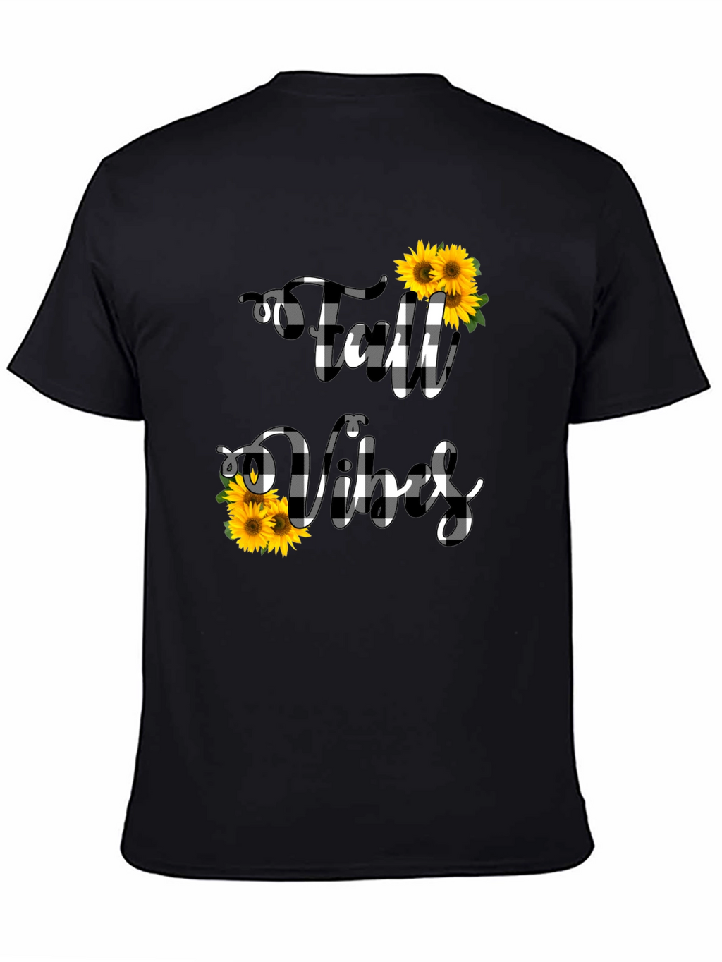 Fall Vibes Buffalo Plaid Sunflower Graphic Tee