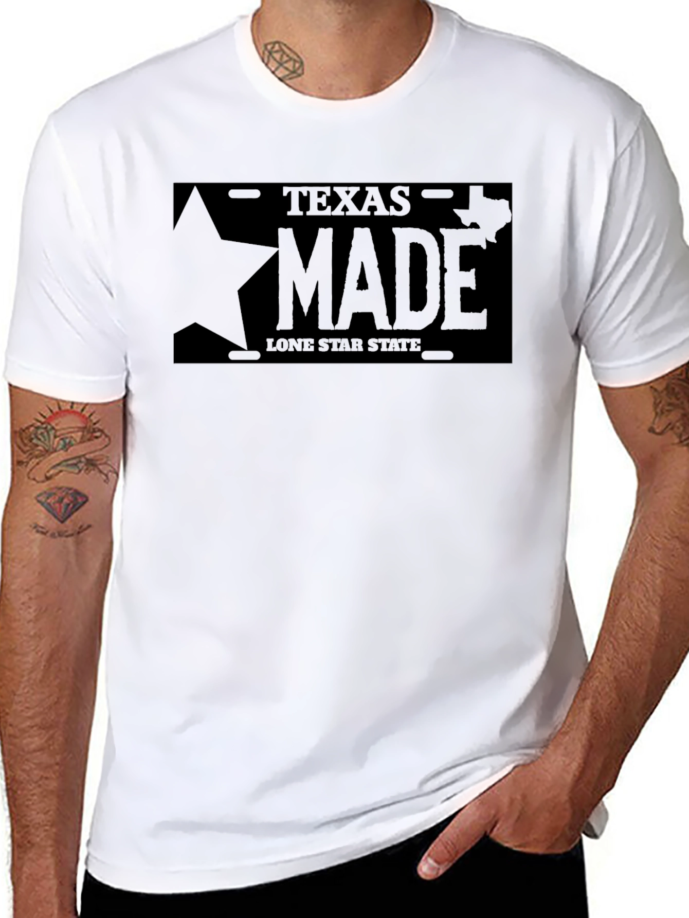 Texas Made Lone Star State T-Shirt - Black