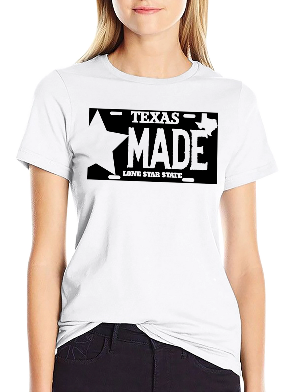 Texas Made Lone Star State T-Shirt - Black