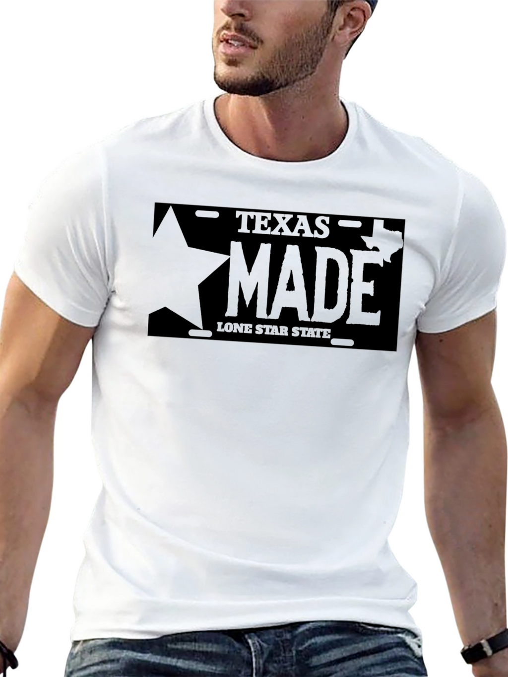 Texas Made Lone Star State T-Shirt - Black