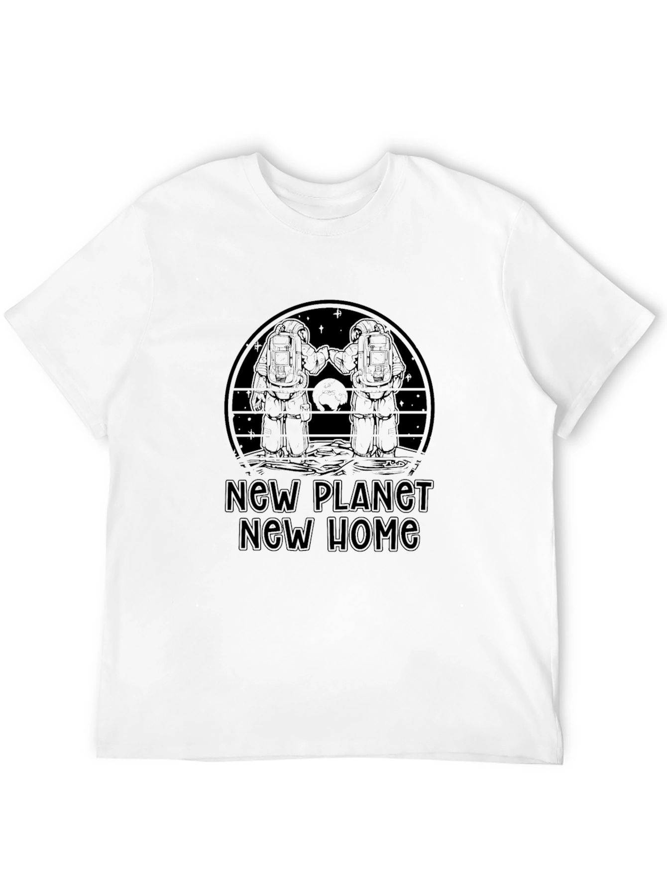 New Planet New Home Graphic T-Shirt - Black