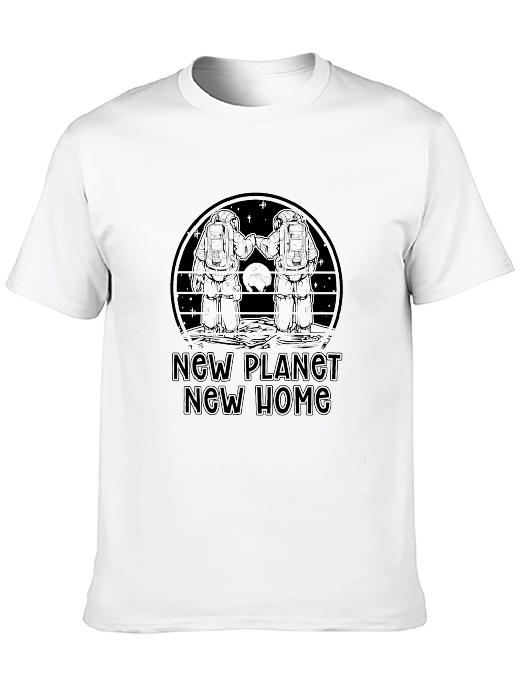 New Planet New Home Graphic T-Shirt - Black