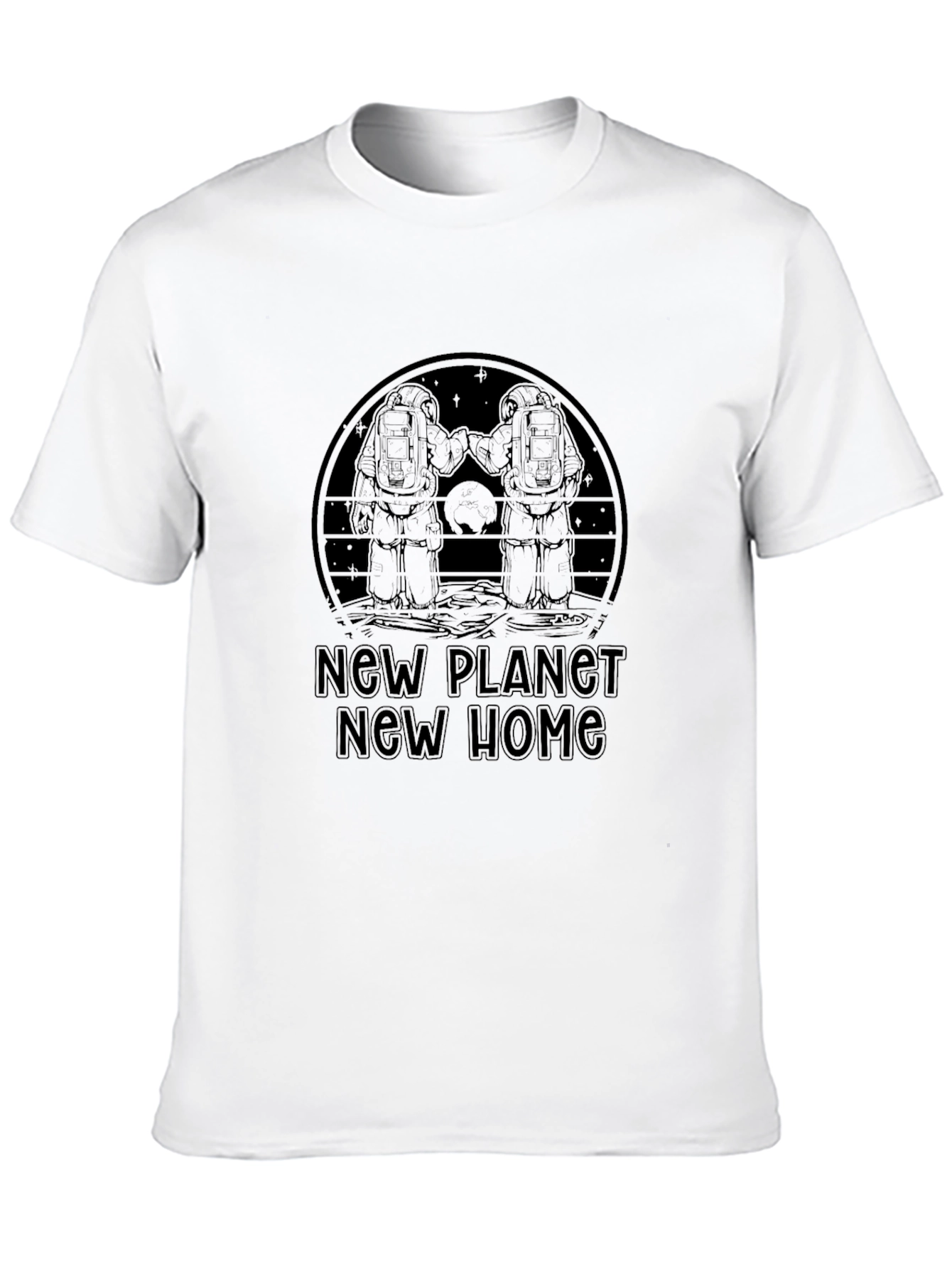 New Planet New Home Graphic T-Shirt - Black
