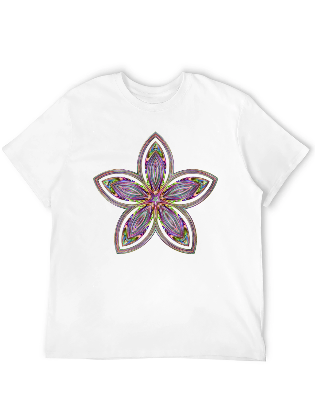 Abstract Flower Print Black T-Shirt