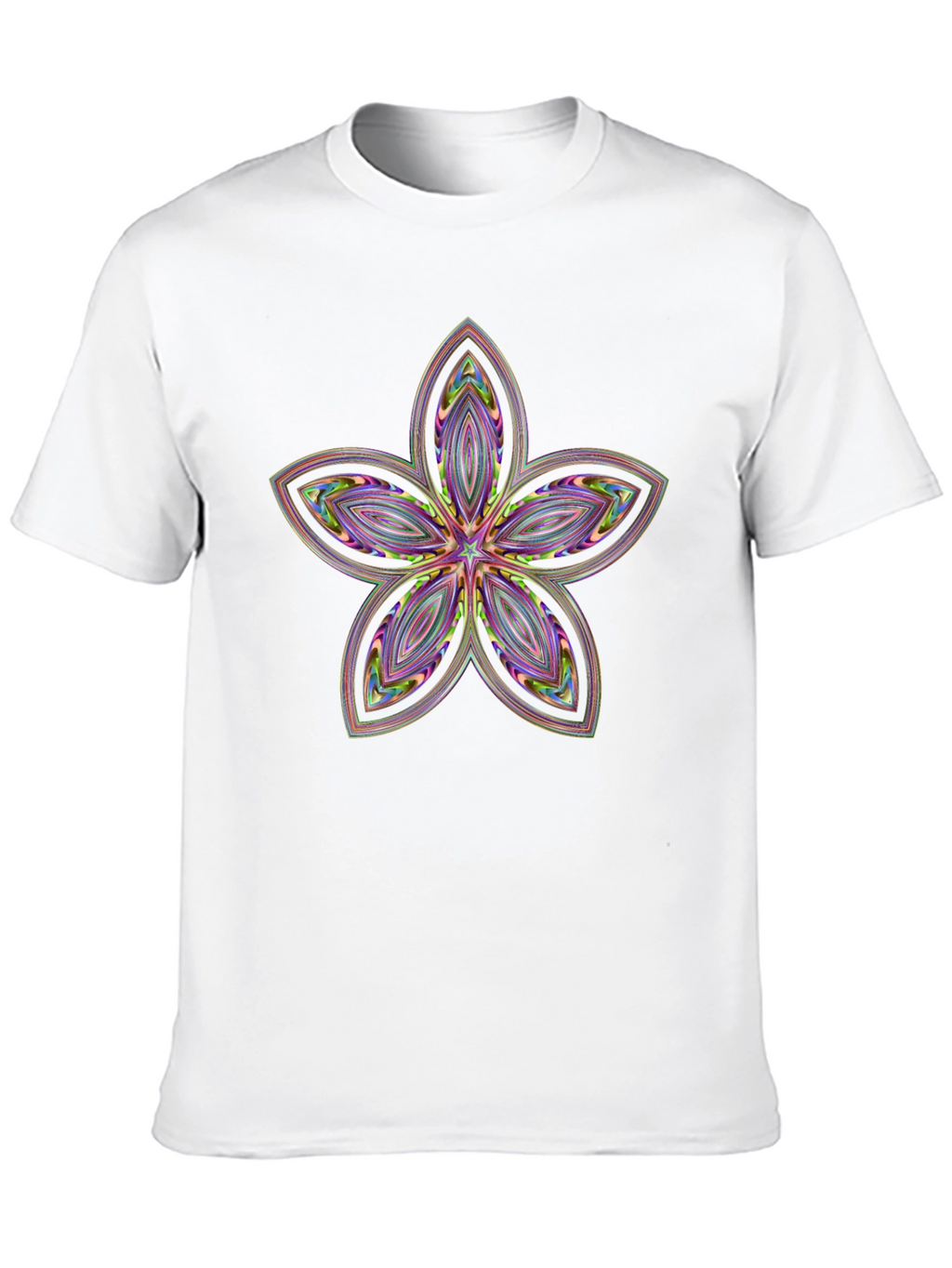 Abstract Flower Print Black T-Shirt