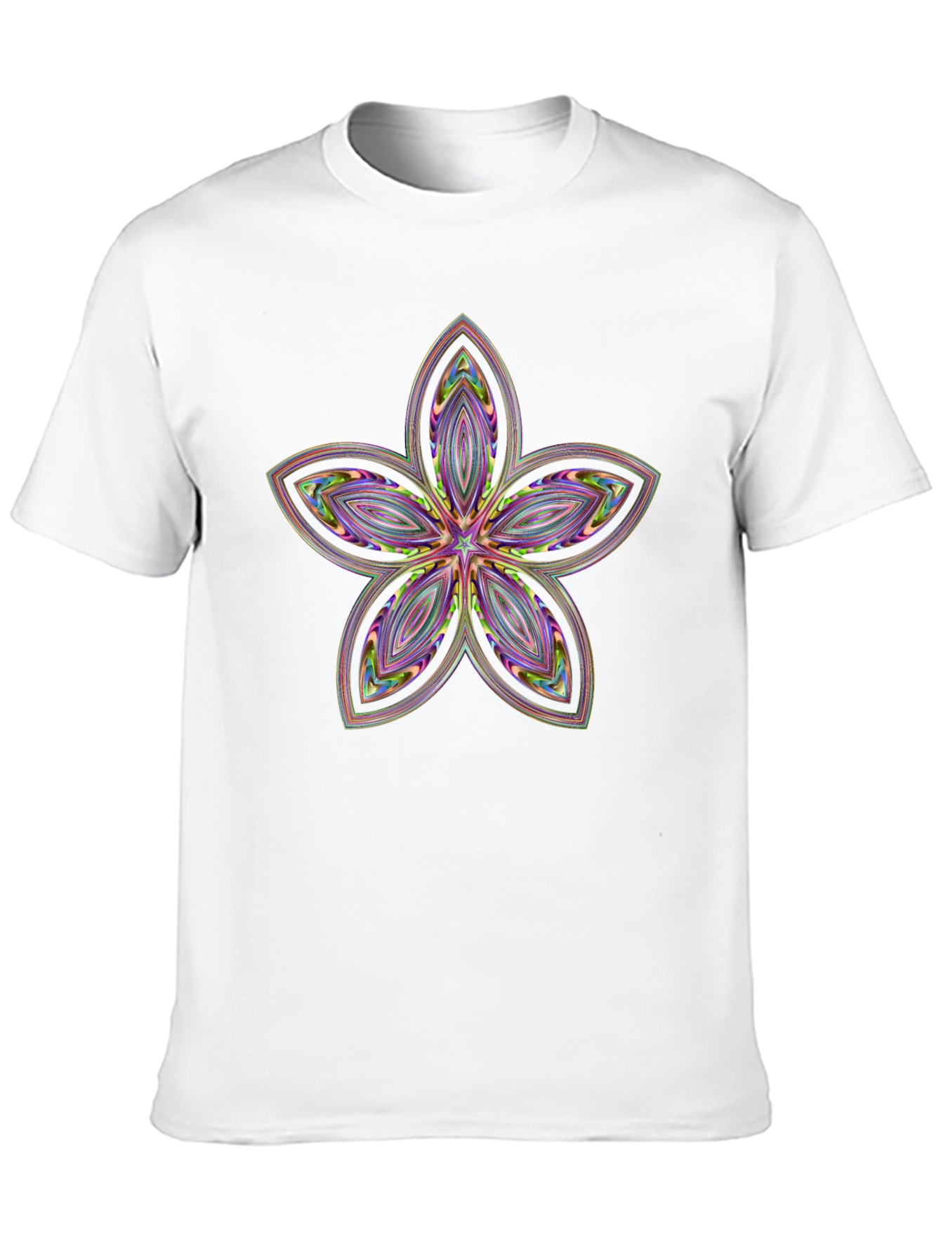 Abstract Flower Print Black T-Shirt