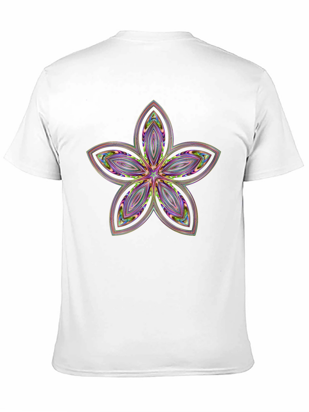 Abstract Flower Print Black T-Shirt
