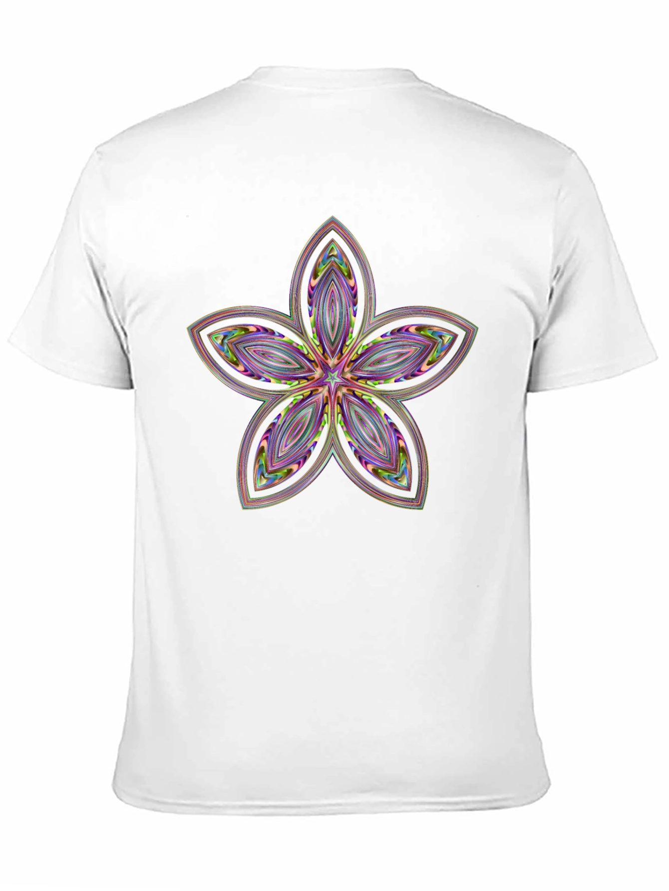 Abstract Flower Print Black T-Shirt