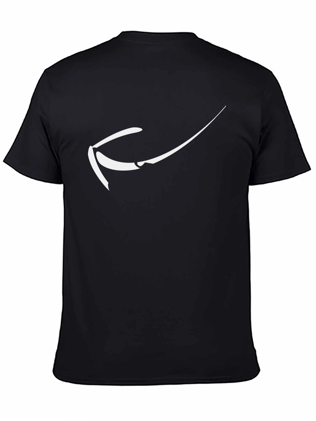 Modern Black T-Shirt with Abstract White Design