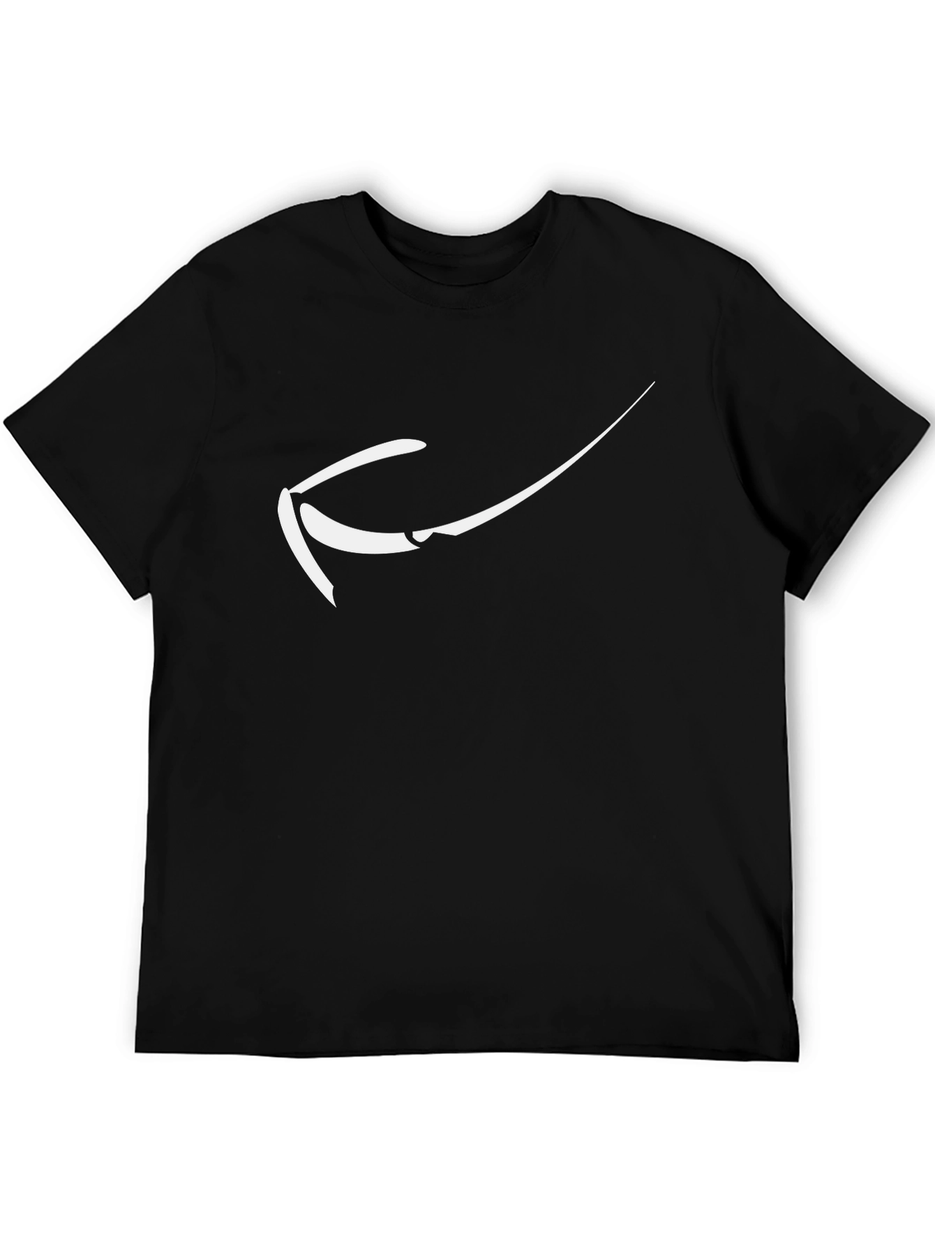 Modern Black T-Shirt with Abstract White Design