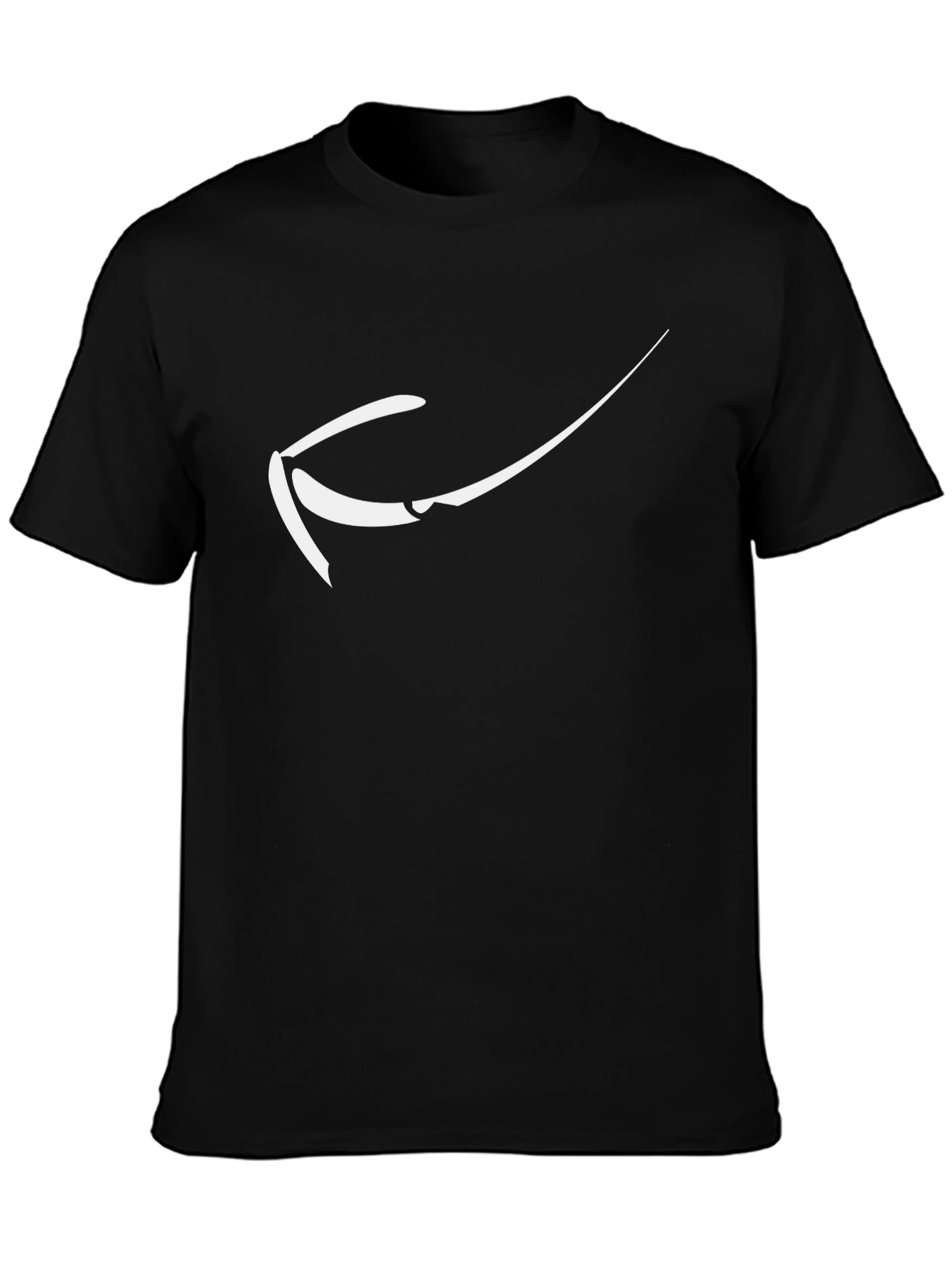 Modern Black T-Shirt with Abstract White Design