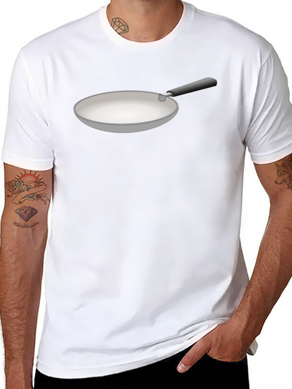 Funny Fry Pan Graphic Black T-Shirt