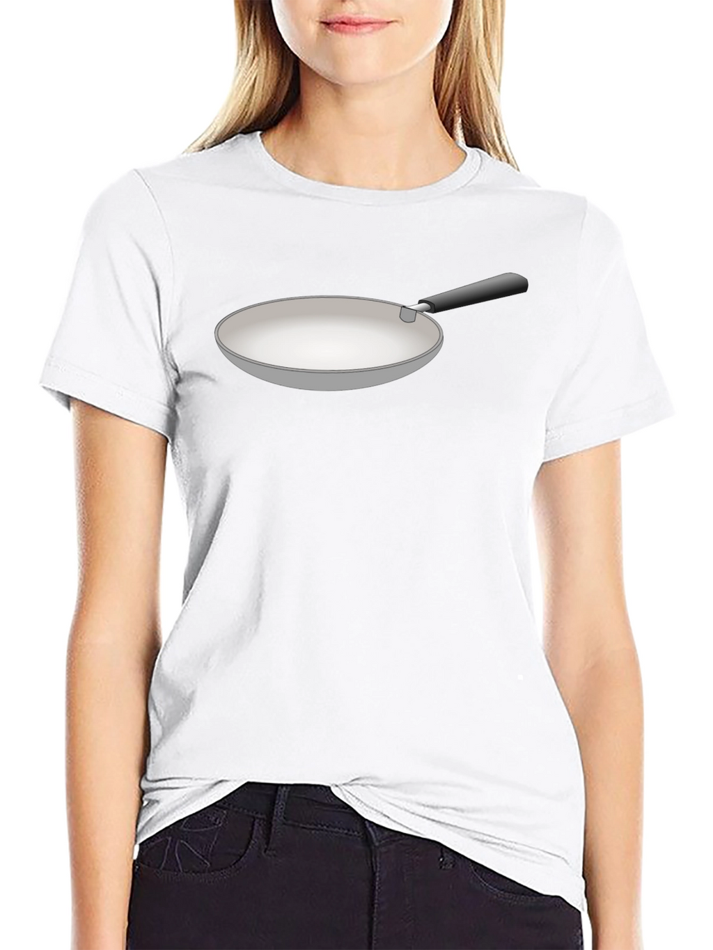 Funny Fry Pan Graphic Black T-Shirt
