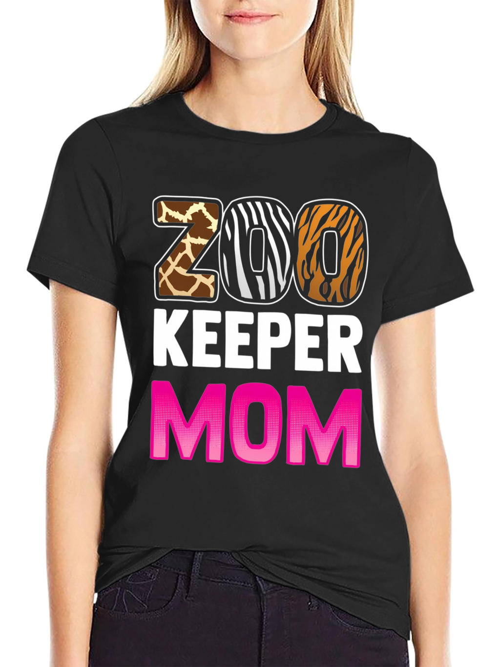 Zoo Keeper Mom T-Shirt - Animal Print Design