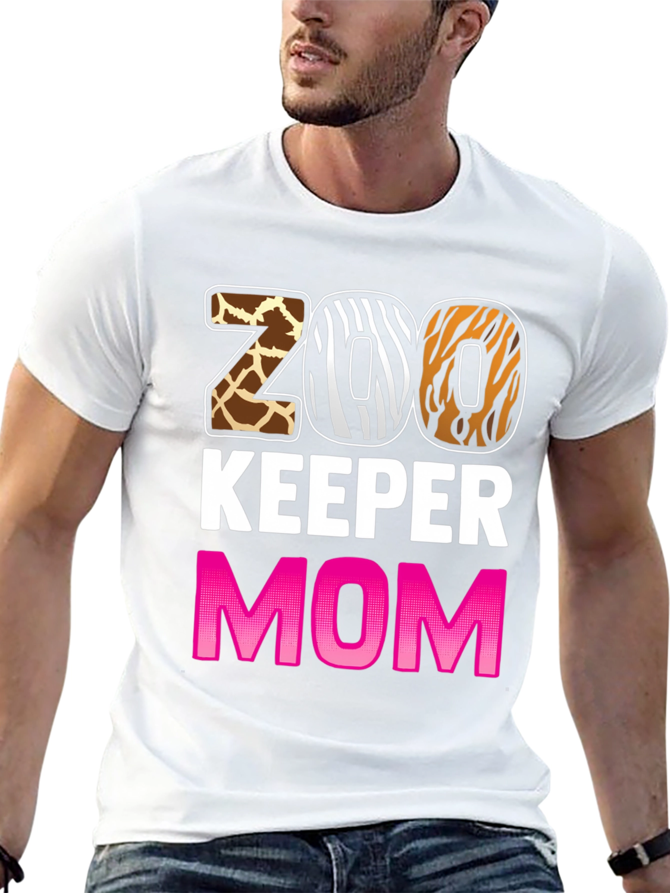 Zoo Keeper Mom T-Shirt - Animal Print Design