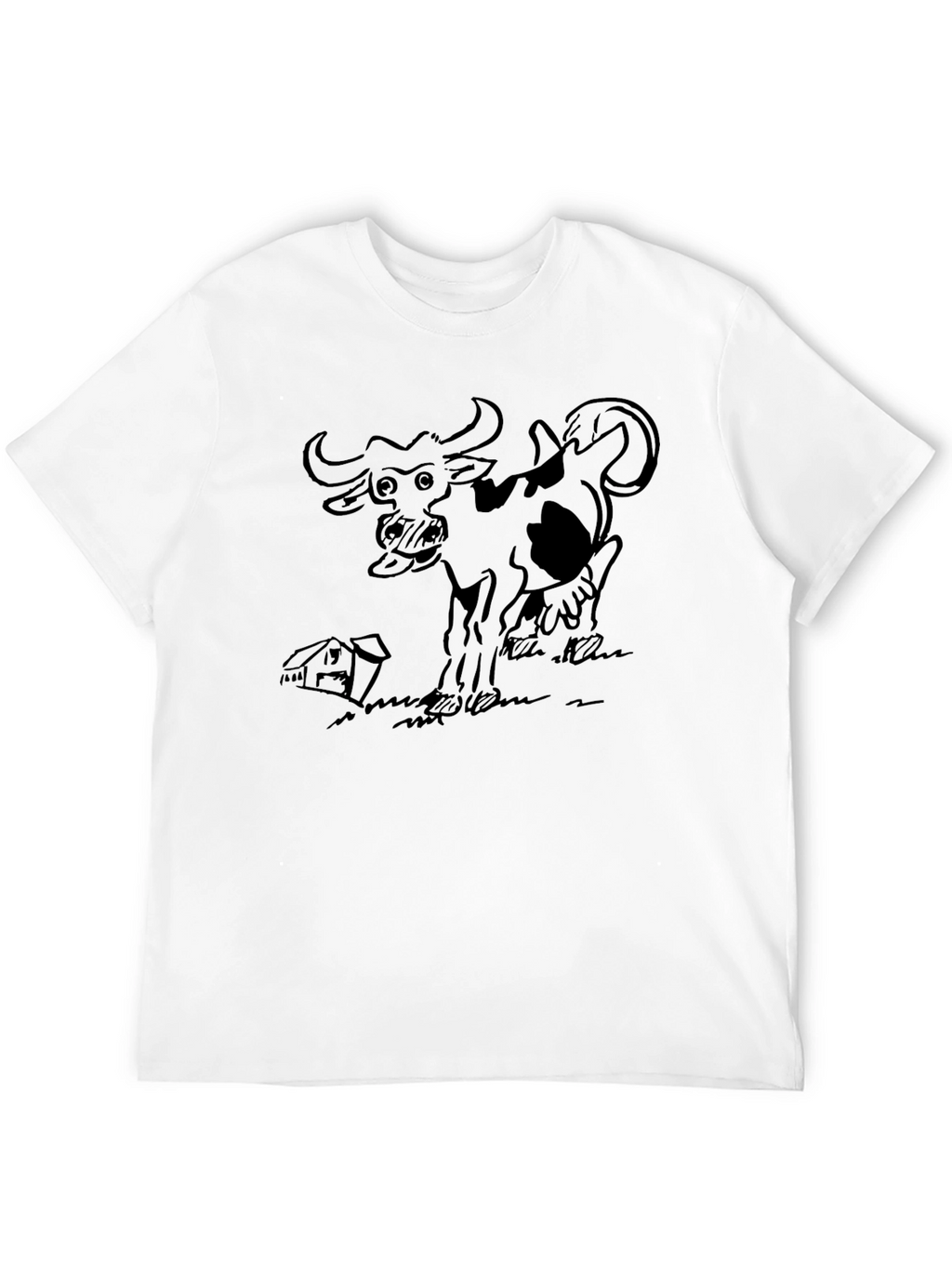 Cartoon Cow Graphic Tee - Farm Animal T-Shirt