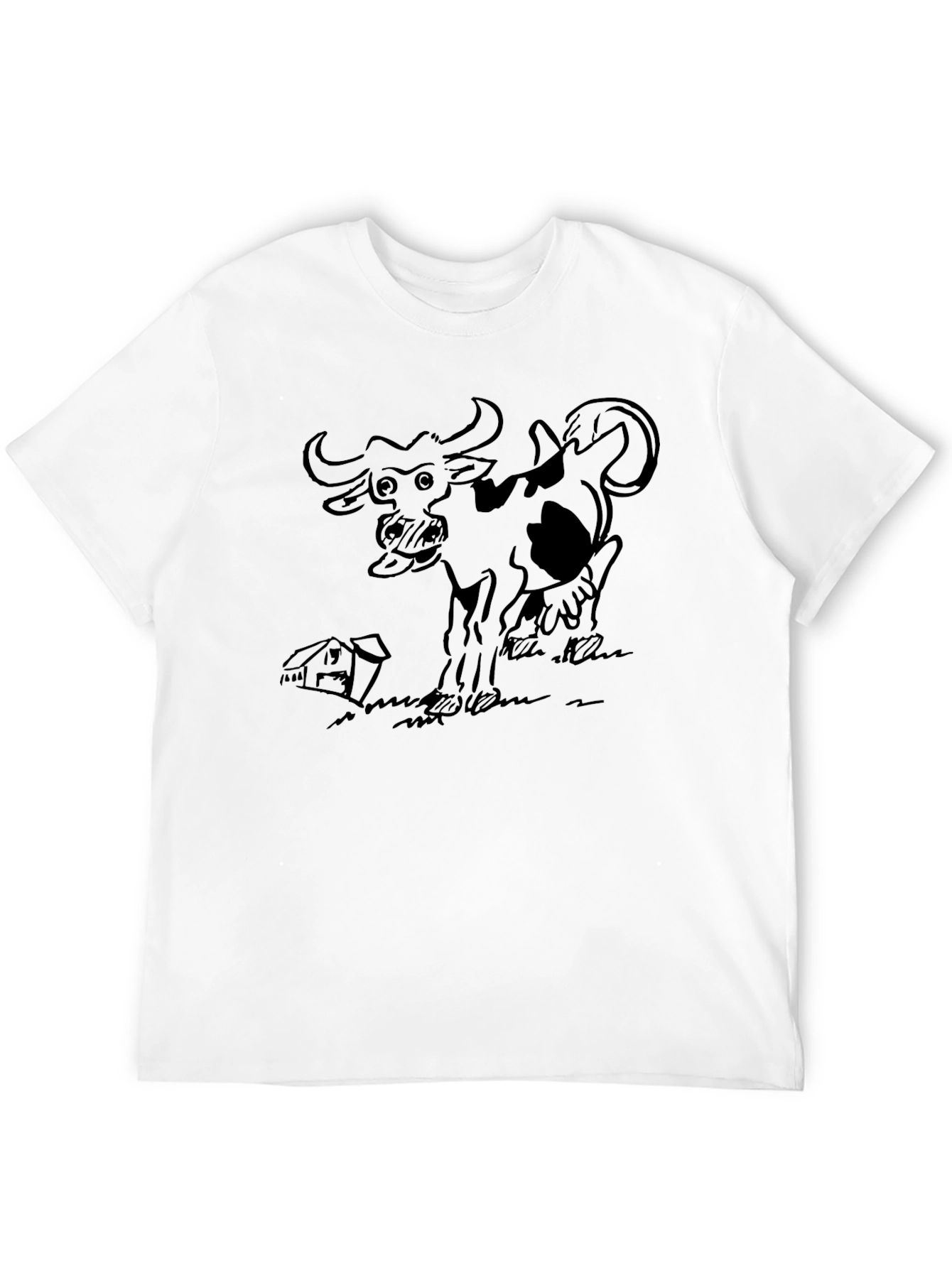 Cartoon Cow Graphic Tee - Farm Animal T-Shirt