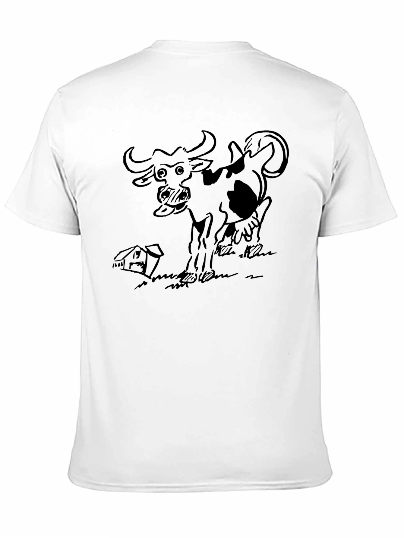 Cartoon Cow Graphic Tee - Farm Animal T-Shirt