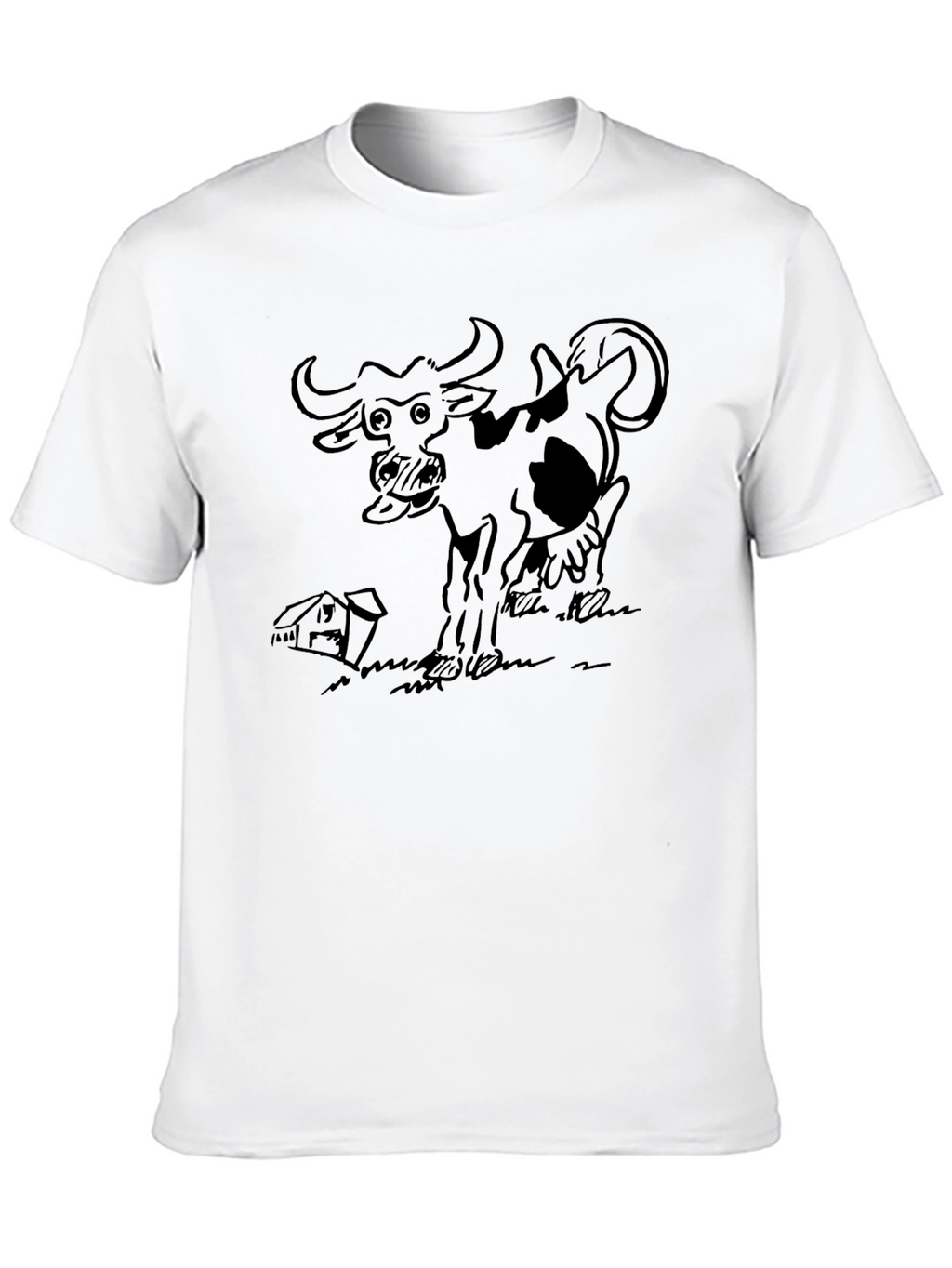 Cartoon Cow Graphic Tee - Farm Animal T-Shirt