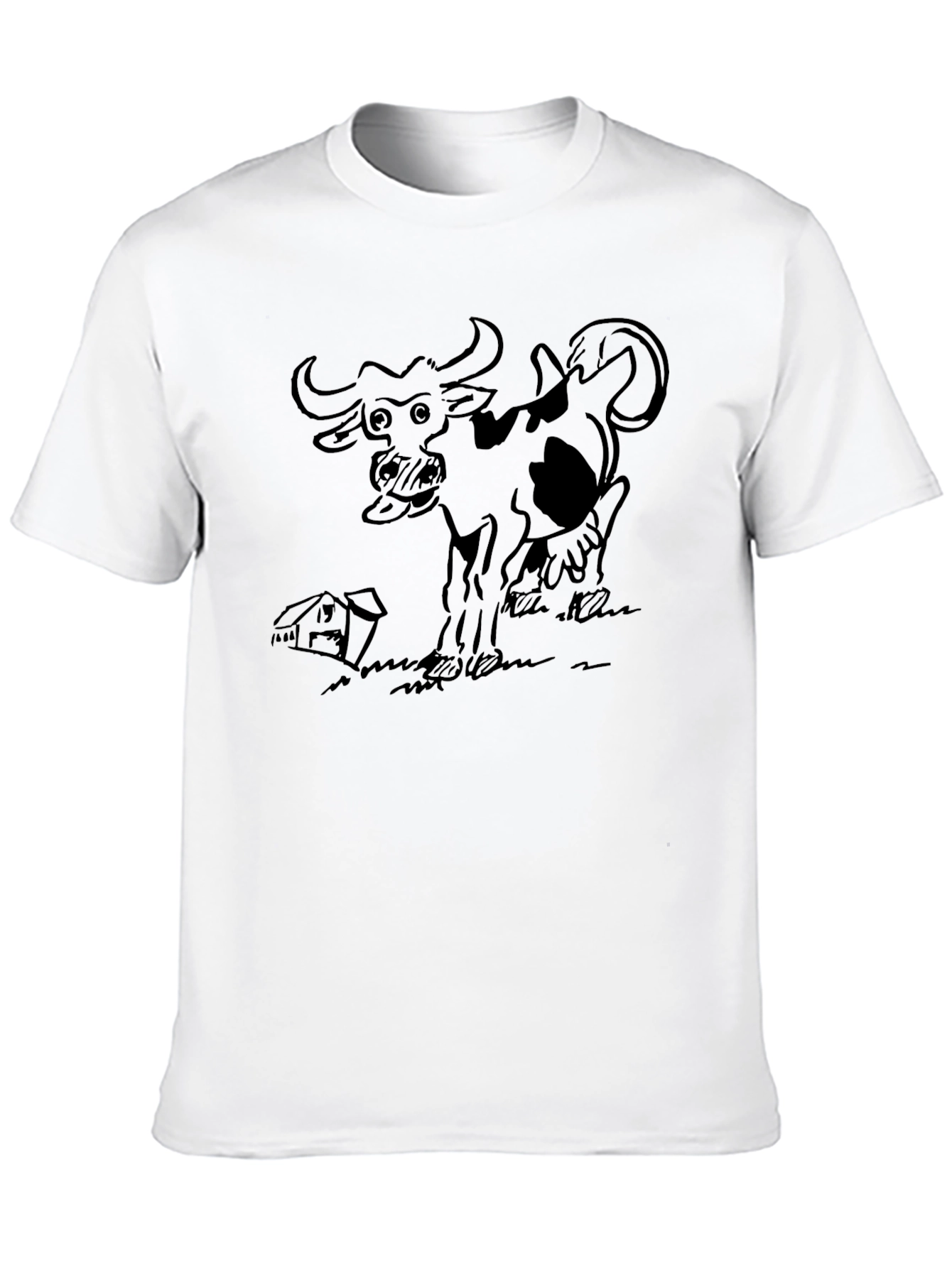 Cartoon Cow Graphic Tee - Farm Animal T-Shirt