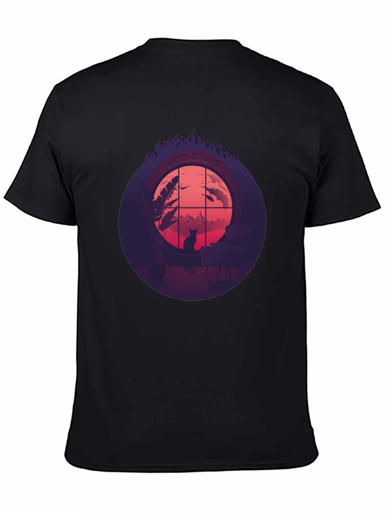 Mountains Cat Silhouette T-Shirt
