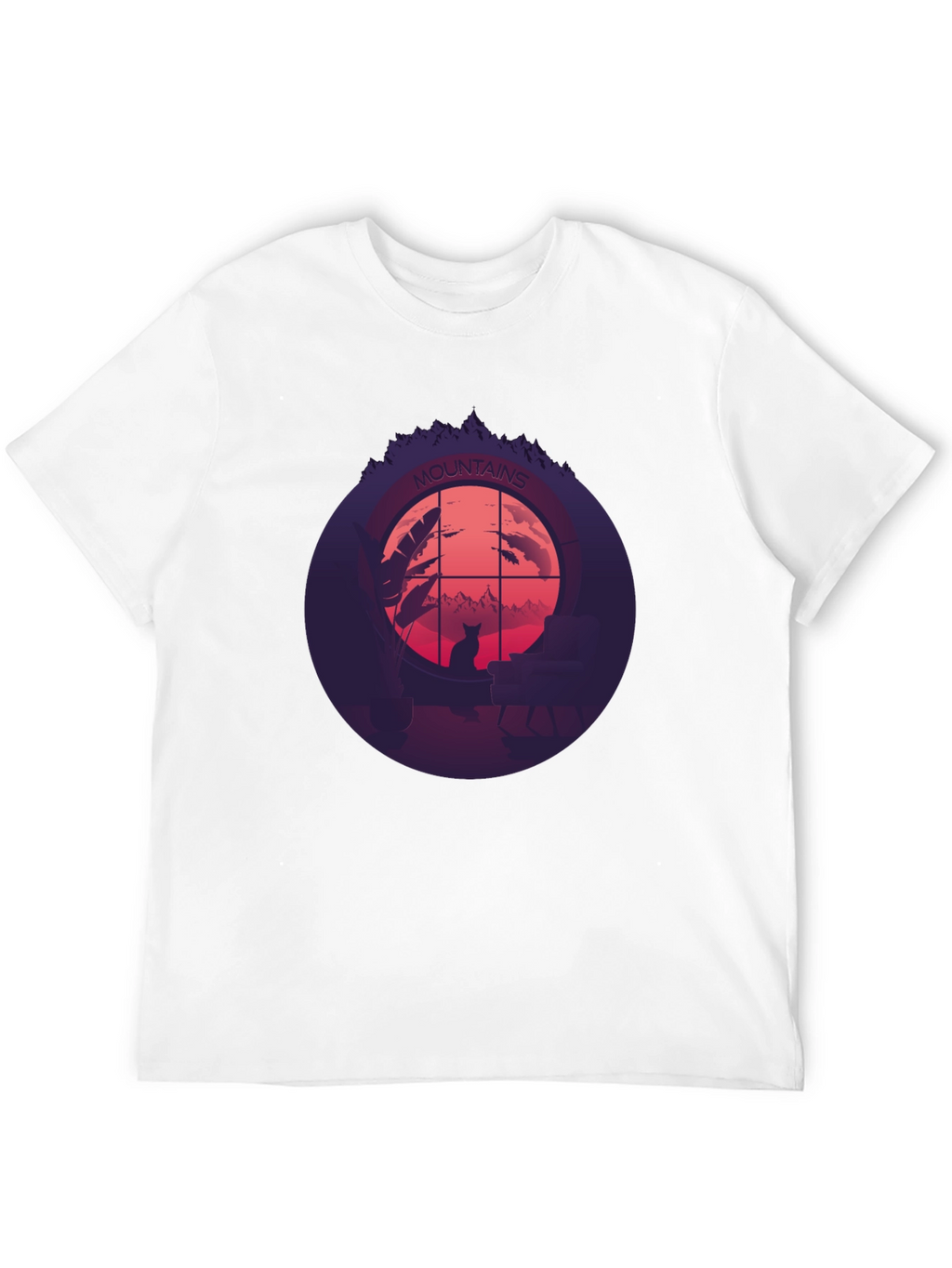 Mountains Cat Silhouette T-Shirt