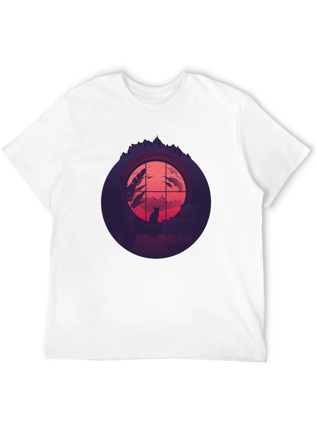 Mountains Cat Silhouette T-Shirt