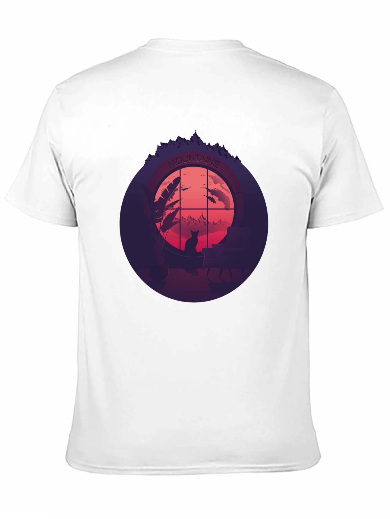 Mountains Cat Silhouette T-Shirt