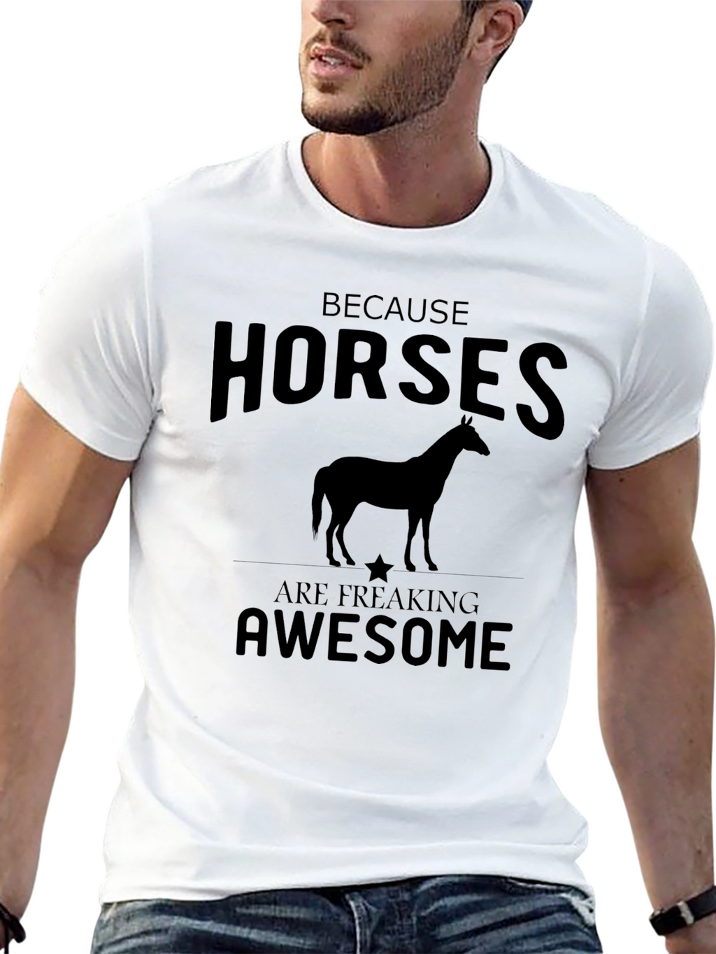 Because Horses are Awesome Mens Black T-Shirt