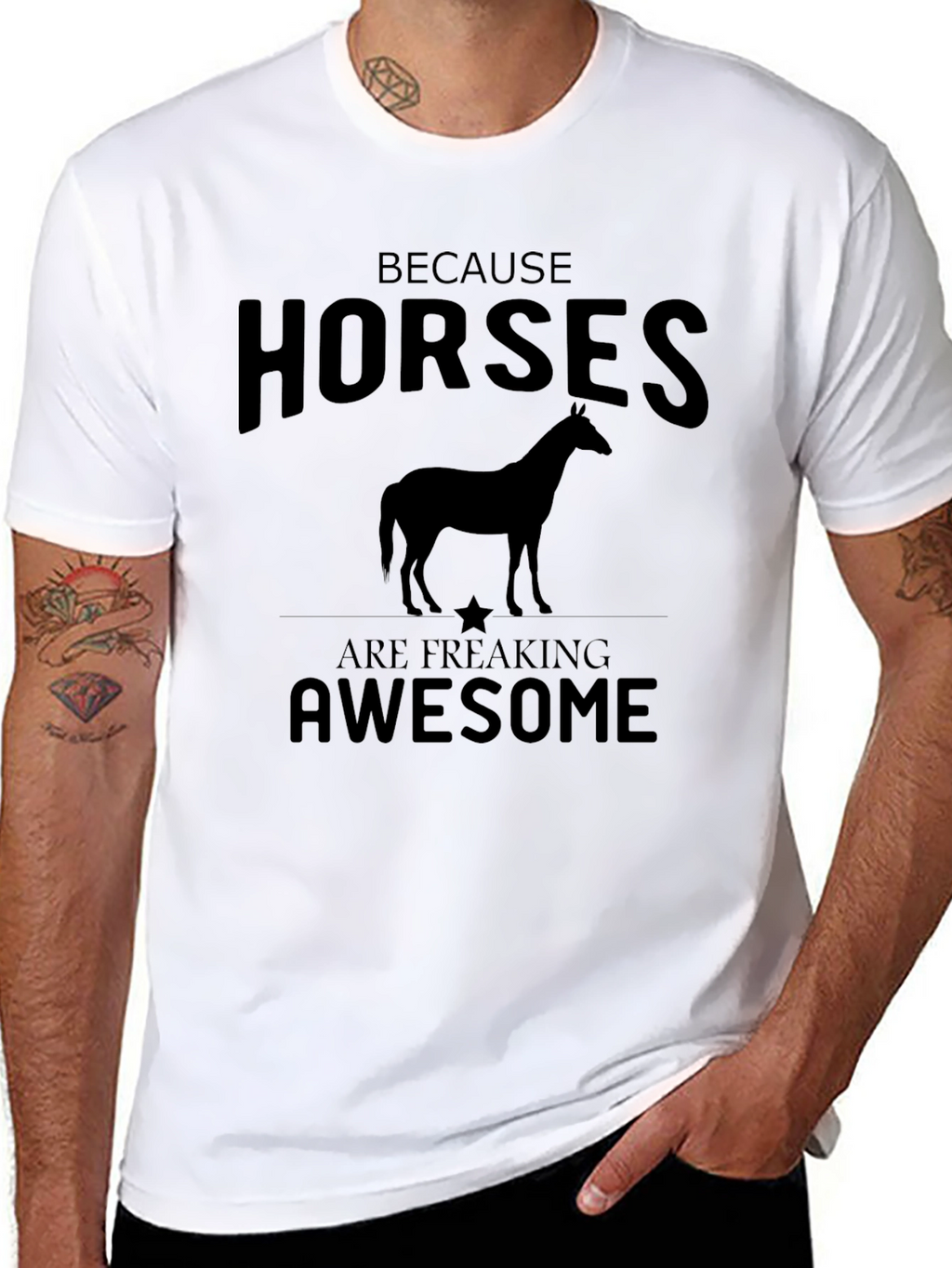 Because Horses are Awesome Mens Black T-Shirt