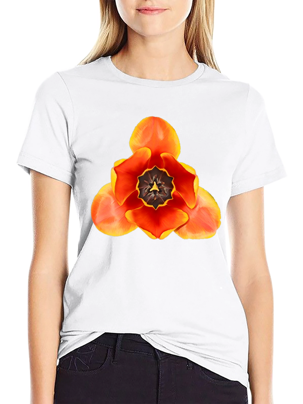 Floral Graphic T-Shirt - Bold Tulip Design