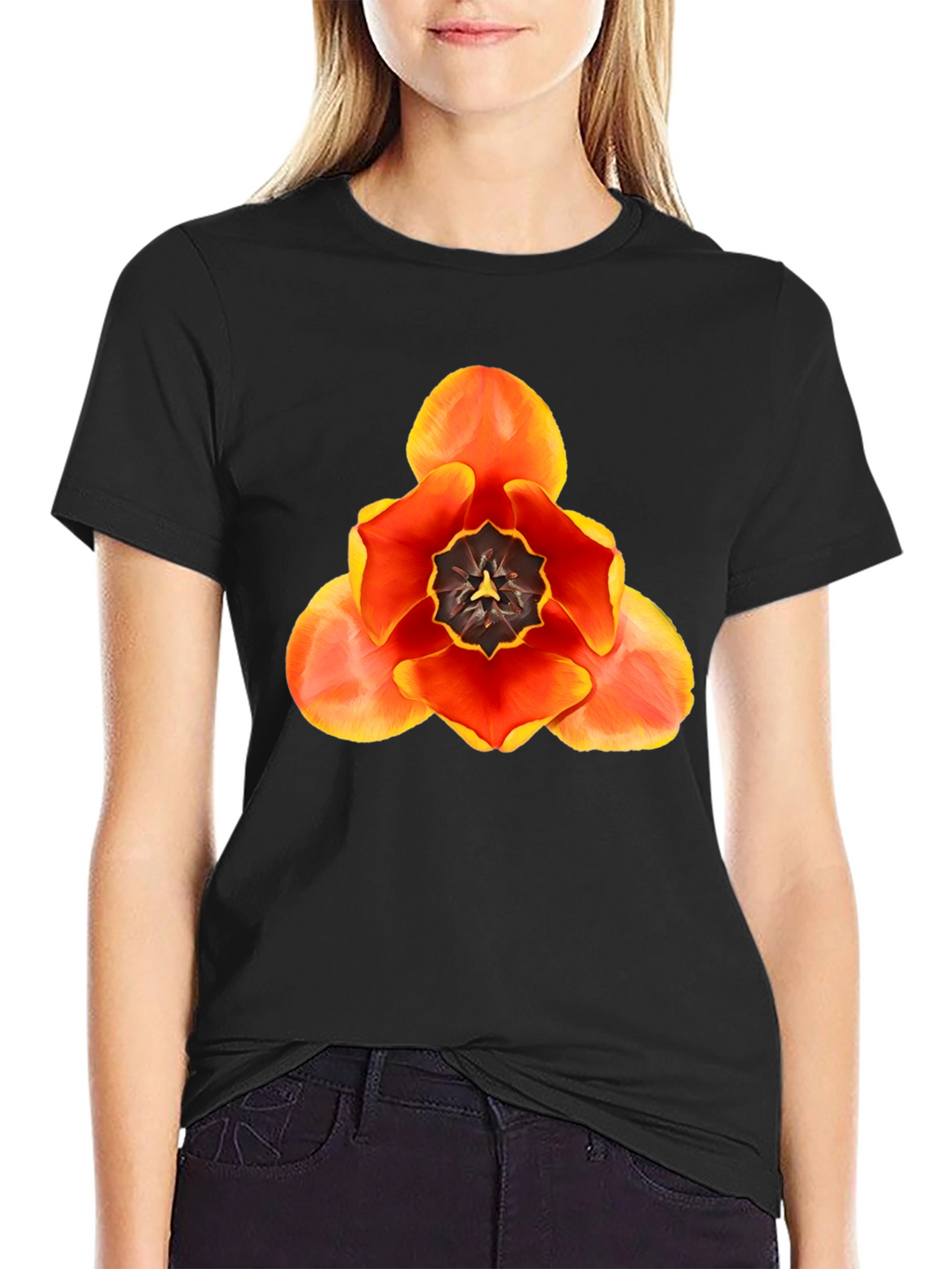 Floral Graphic T-Shirt - Bold Tulip Design