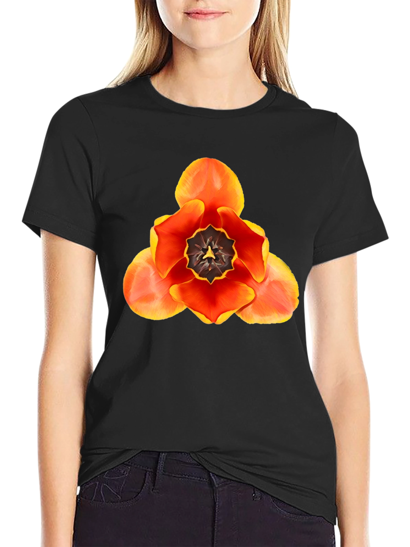Floral Graphic T-Shirt - Bold Tulip Design