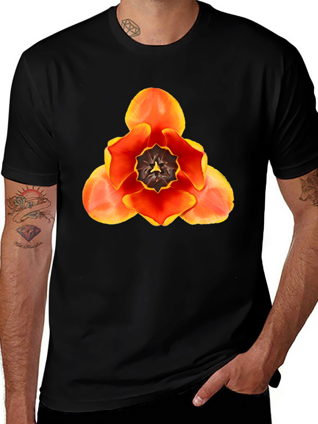 Floral Graphic T-Shirt - Bold Tulip Design