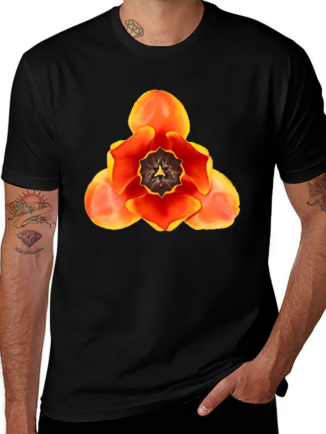 Floral Graphic T-Shirt - Bold Tulip Design