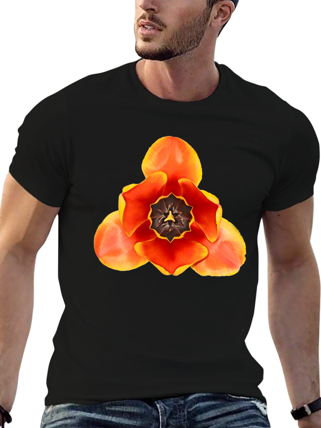 Floral Graphic T-Shirt - Bold Tulip Design