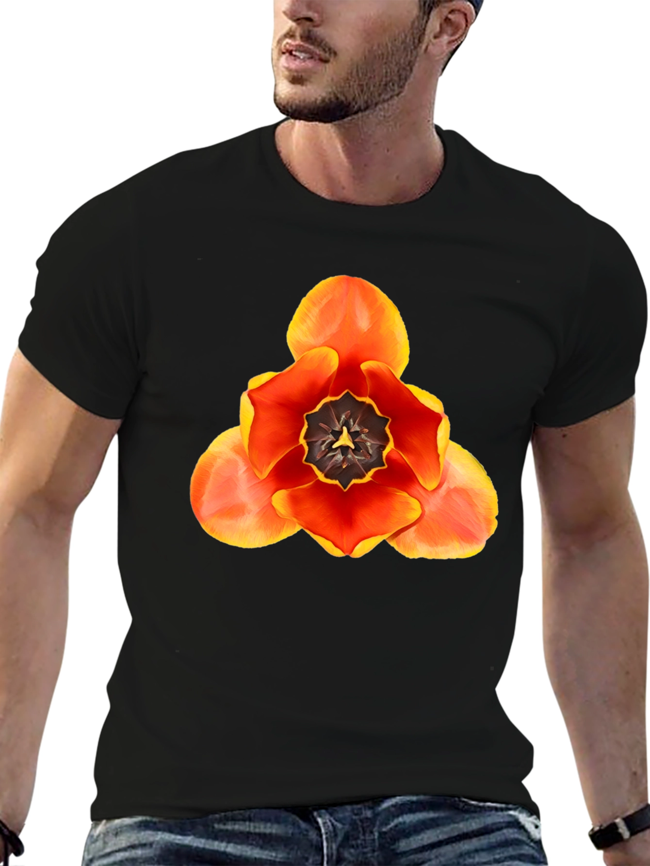Floral Graphic T-Shirt - Bold Tulip Design