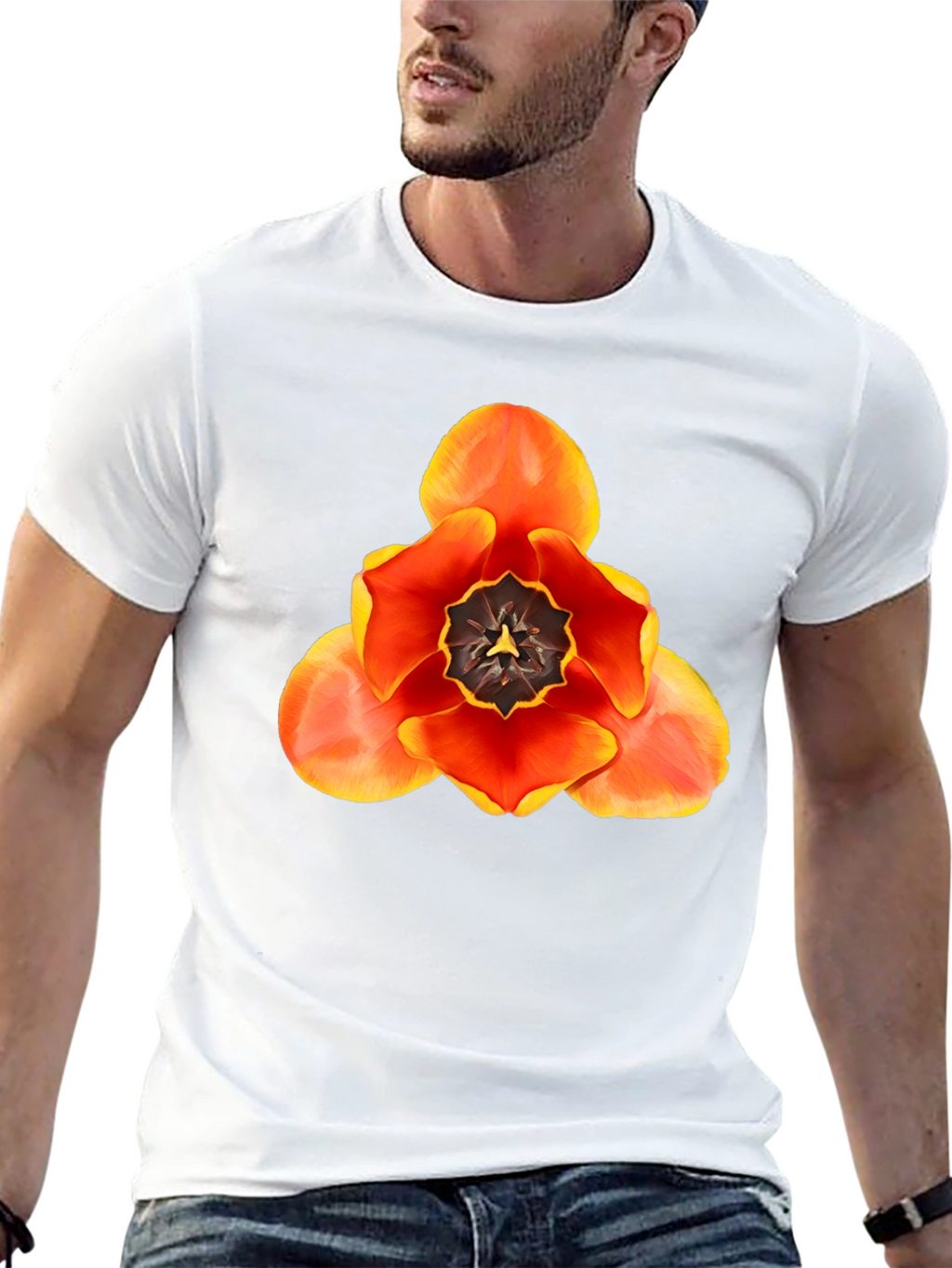 Floral Graphic T-Shirt - Bold Tulip Design